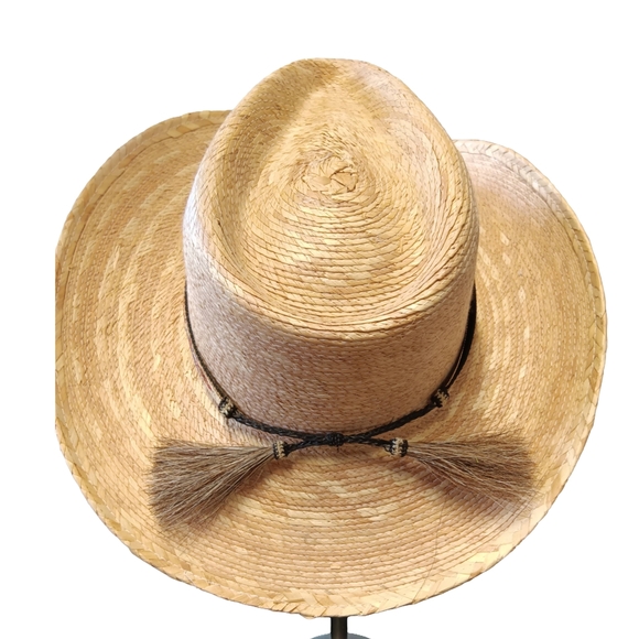 Stylish Reyes Braided Palm Straw Cowboy Hat by Broner - Picture 1 of 5
